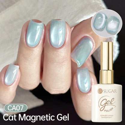 UR SUGAR Jelly Pink Cat Magnetic Gel Nail Polish 15ml - Glitter Ice Effect Soak Off UV LED Semi-Permanent Manicure Gel