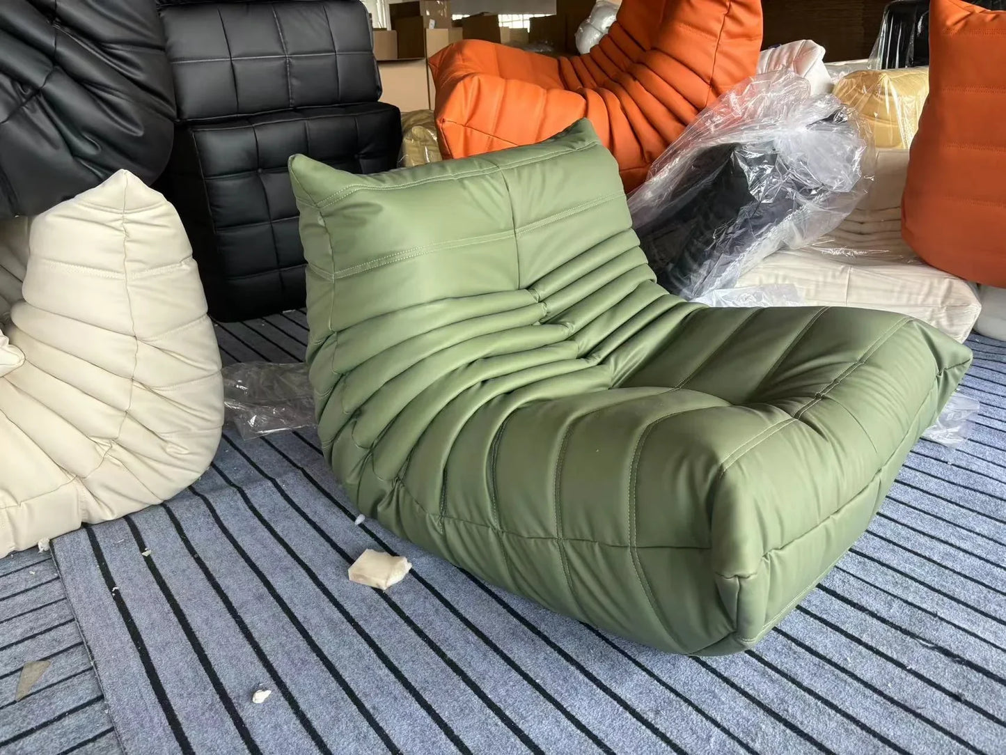 Caterpillar Single Sofa Chair – Cozy Tatami Lounge Chair for Living Room, Bedroom, Balcony, Reading, and Leisure