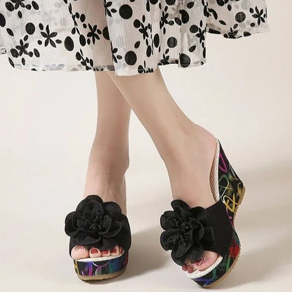 2026 Women’s Platform Wedge Slippers - Fashion Floral Summer Beach Sandals