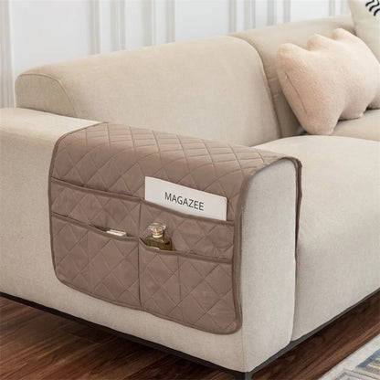 1PC Solid Color Sofa Armrest Cover - Removable Stretch Furniture Arm Couch Protector with Storage Bag - Chair Cover for Living Room Home