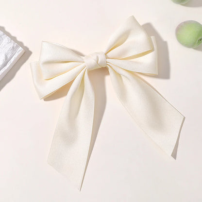 Hot New Fashion Fabric Large Bow Hairpin – Sweet Red & White Bow Hair Clips for Women & Girls, Top Clip, Female Hair Accessories