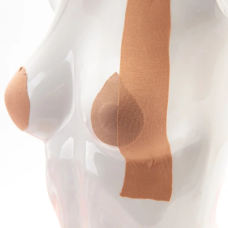 Women’s Adhesive Boob Tape – Invisible Strapless Bra with Nipple Pasties, Breast Lift Push-Up Pads & Bra Stickers