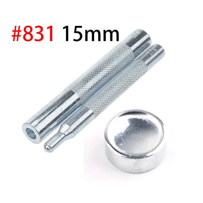 50 Sets Leather Snap Fasteners Kit – 10mm/12mm/15mm Metal Press Studs with 4 Tools for DIY Clothes & Crafts