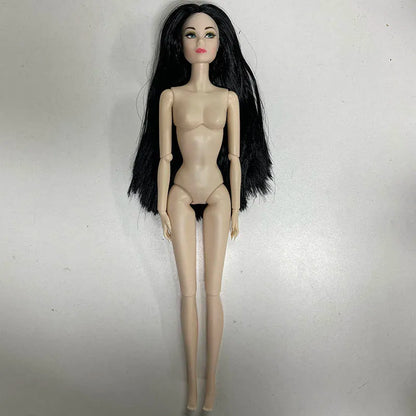 32cm Star FR Supermodel Doll — 1/6 Nude Fashion Doll with Trend Makeup, Curly & Straight Hair, White/Black/Wheat Skin DIY Dress-Up Toy