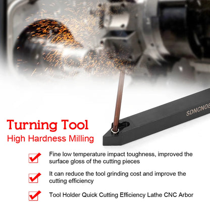 8-16mm Lathe Turning Tool Holder — Boring Bar & CNC Metal Cutter Rod with Shank and Inserts