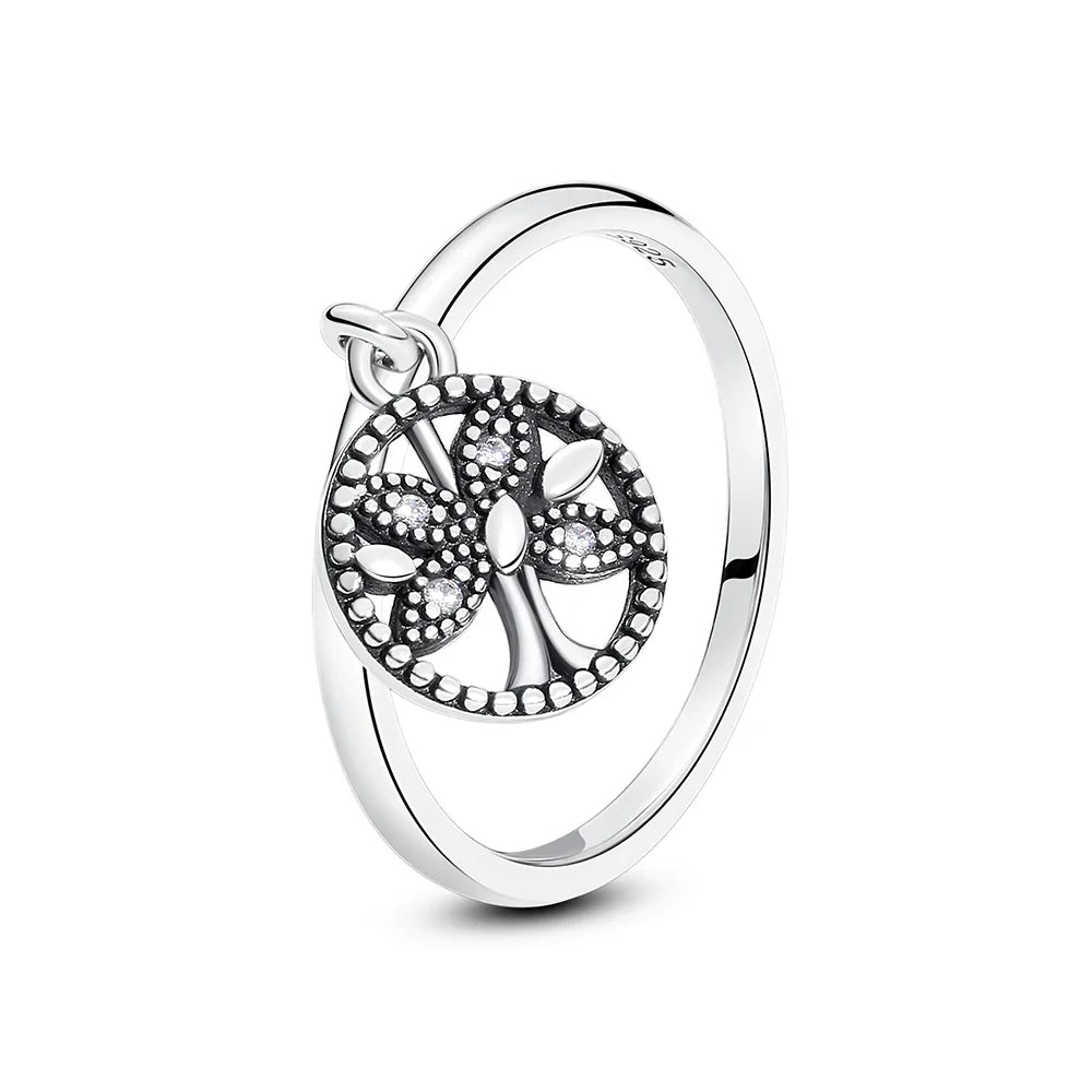 925 Sterling Silver Women’s Ring – Crown, Heart & Wishbone Design with Crystal, Rose Gold Engagement & Wedding Jewelry