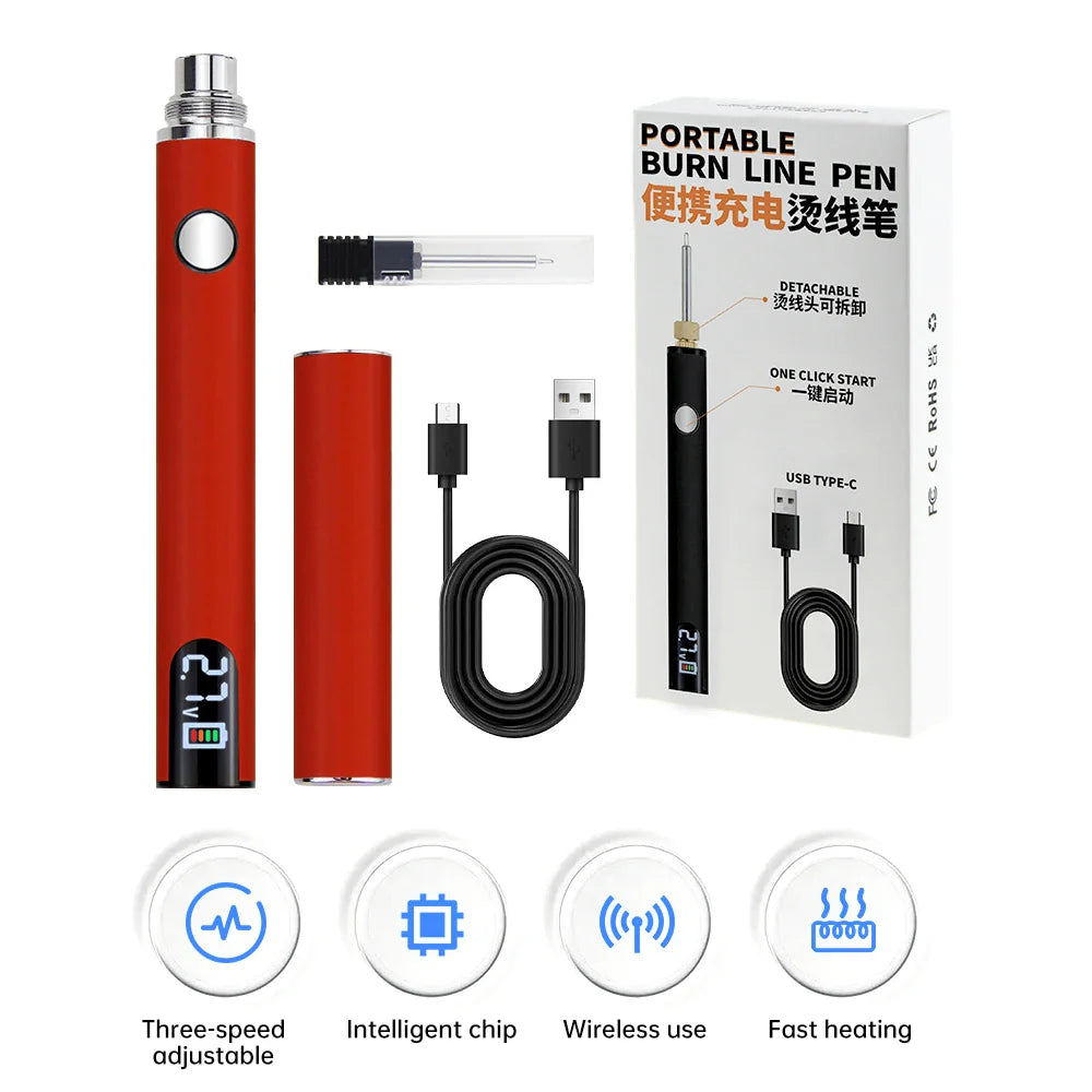 Mini USB Soldering Iron 510 Interface – 650mAh Rechargeable Fast Heating Electric Repair Tool with Adjustable Voltage Solder Pen