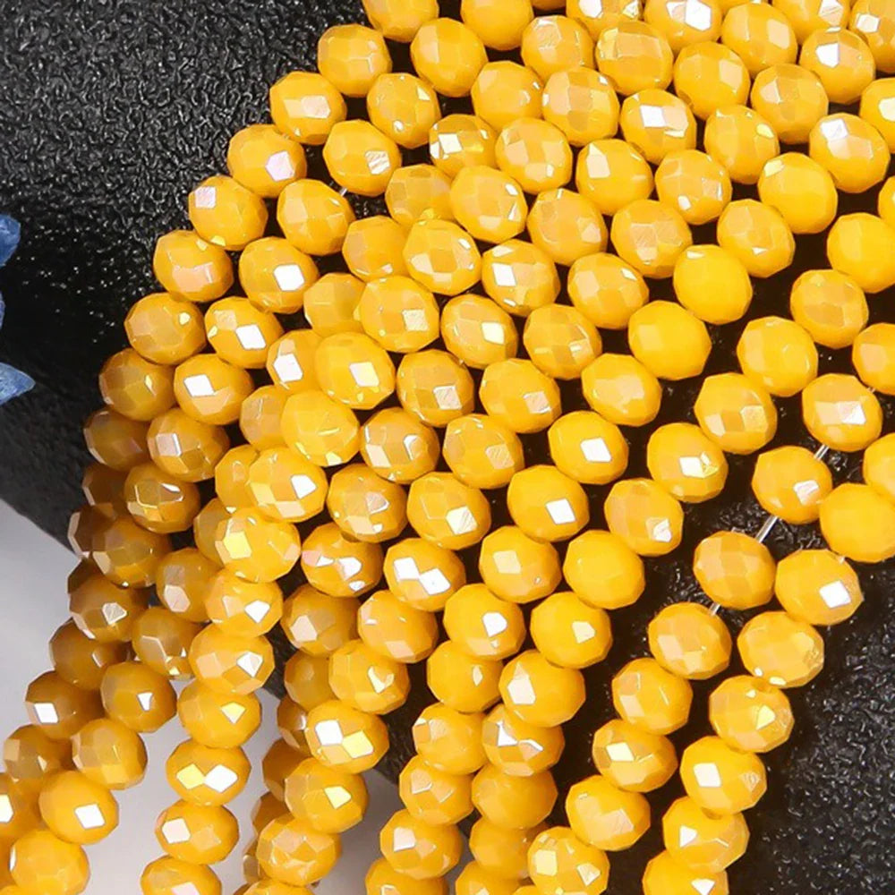 4mm/6mm/8mm Round Crystal Glass Beads – Faceted Spacer Loose Beads for DIY Jewelry Making & Needlework Craft Accessories