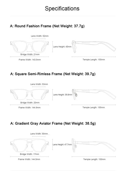 XIAOMI MIJIA Smart Audio Glasses Joyful Edition — Bluetooth 5.2, Detachable Headset, Long Standby, 2h Fast Charge, Anti-Leakage Sound