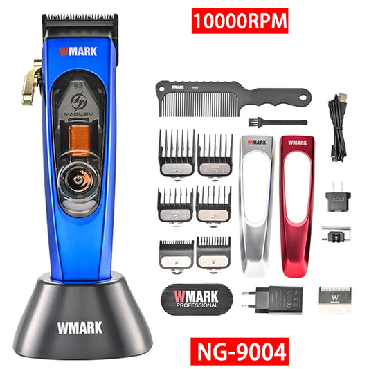 WMARK NG-9004 Professional Hair Clipper for Men – 10000 RPM Maglev Motor, DLC Hair Cutting Machine with Base Charger