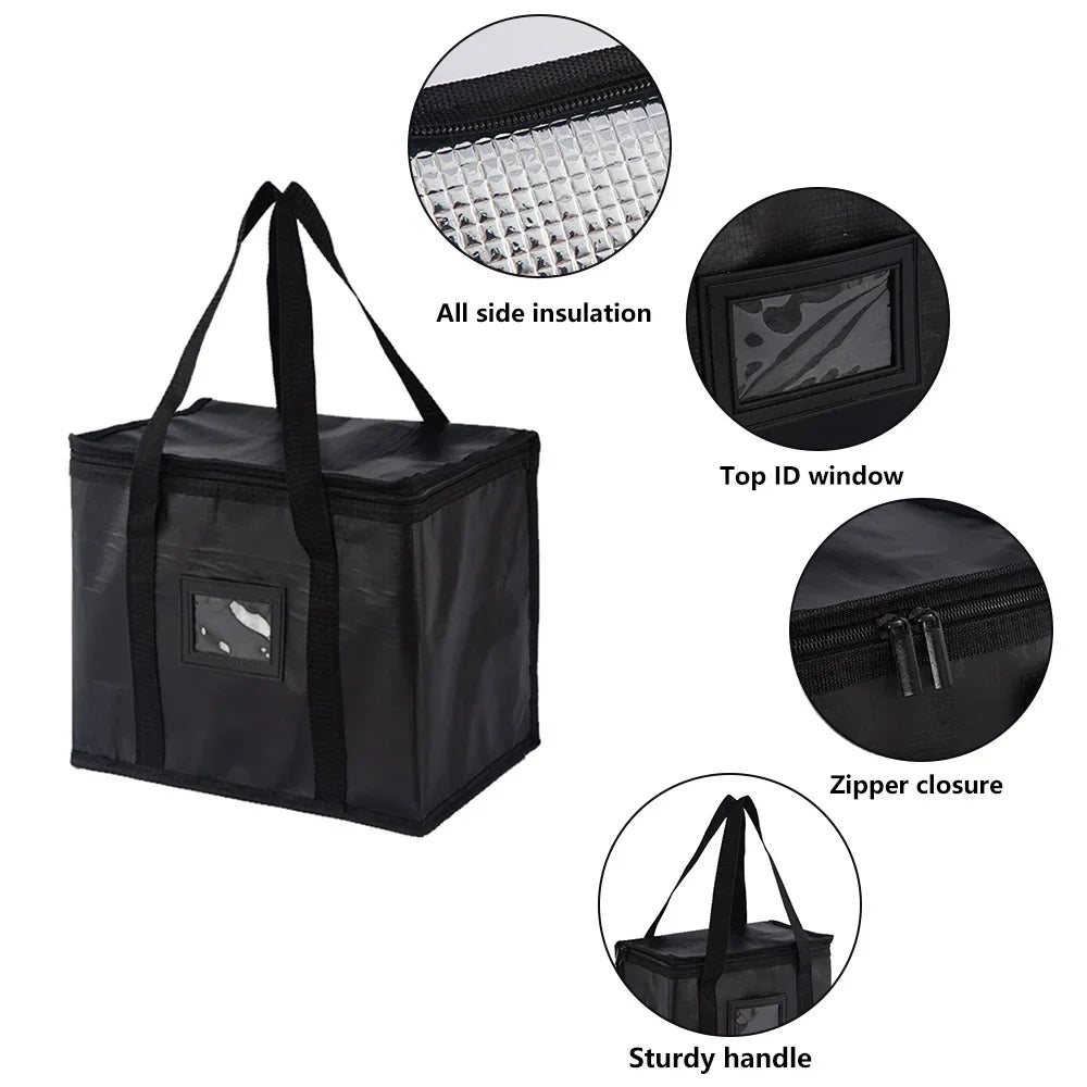 Insulated Thermal Cooler Bag — Large Drink & Food Storage Bag with Zipper, Chilled Lunch Box for Picnic & Meal Storage