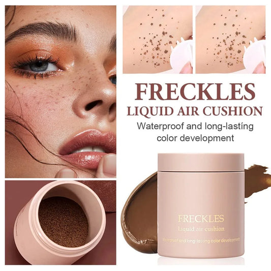 Air Cushion Freckle Stamp Kit - Lifelike Natural Simulation Fake Freckles for Face & Body, Waterproof Makeup Dot Spot Comb