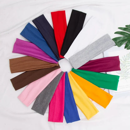 Elastic Cotton Hairband – Solid Fashion Headbands for Women & Men, Running, Yoga & Makeup Accessories