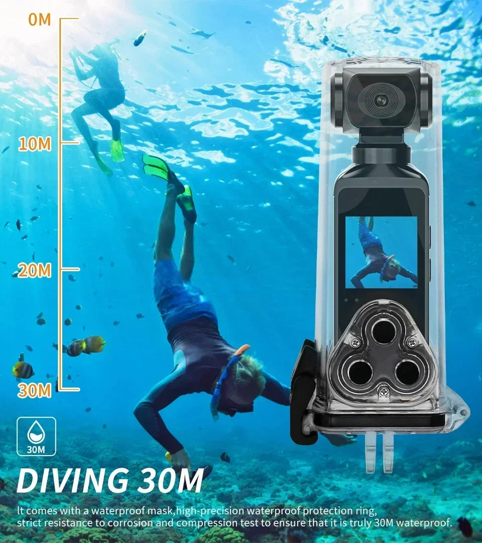 4K Ultra HD Pocket Action Camera — 270° Rotatable Vlog Sports Cam with WiFi, Waterproof Case & Helmet Mount