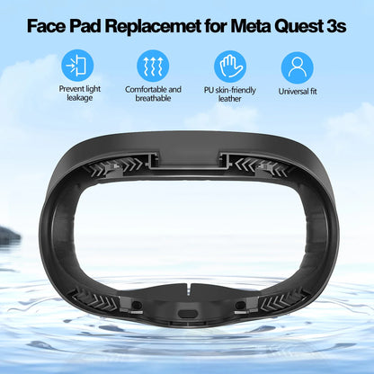3-in-1 PU Leather Face Mask Cover for Meta Quest 3S — Upgraded Facial Interface Replacement Pad