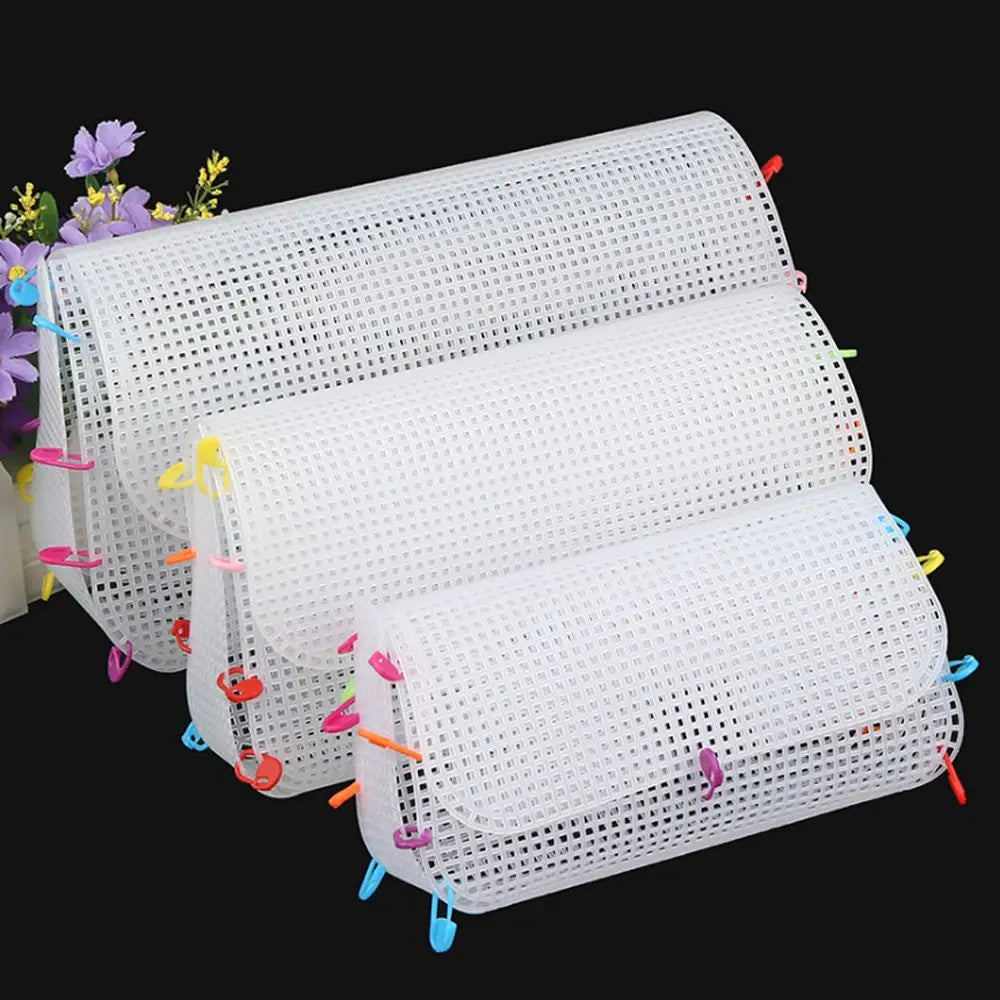 DIY Handcraft Plastic Mesh Cloth for Bag Making - Weaving Material for Latch Hook Bags - Durable Plastic Grid Design