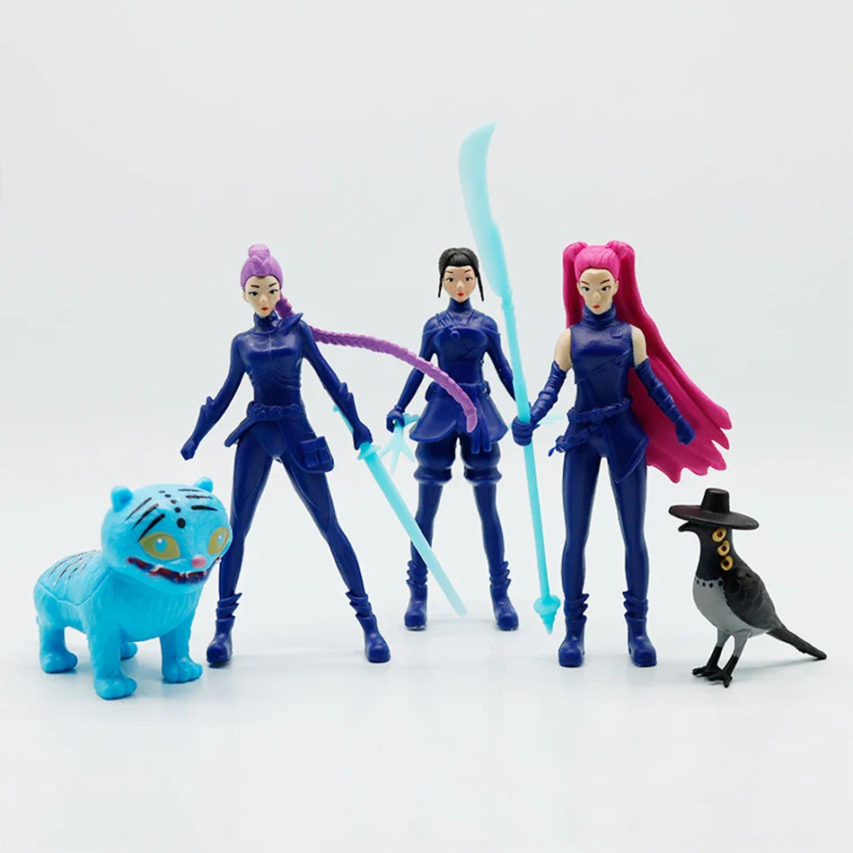 5pcs Kpop Demon Hunters Action Figure Set — Derpys, Tiger, Rumi, Mira & Zoey Collectible Figurines, Gift for Fans
