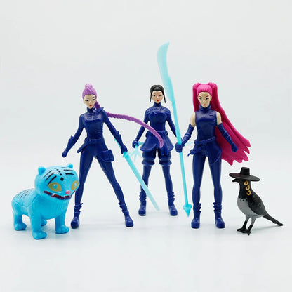 5pcs Kpop Demon Hunters Action Figure Set — Derpys, Tiger, Rumi, Mira & Zoey Collectible Figurines, Gift for Fans