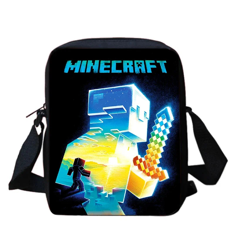 Mini-Craft Kids School Backpack Set — Front Pocket Backpack, Shoulder Bag & Pencil Case for Boys & Girls Ages 5-10