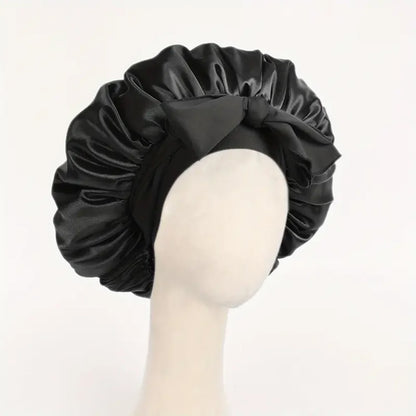Satin Silk Bonnet – Adjustable Sleeping Hair Bonnet with Tie Band for Women & Men