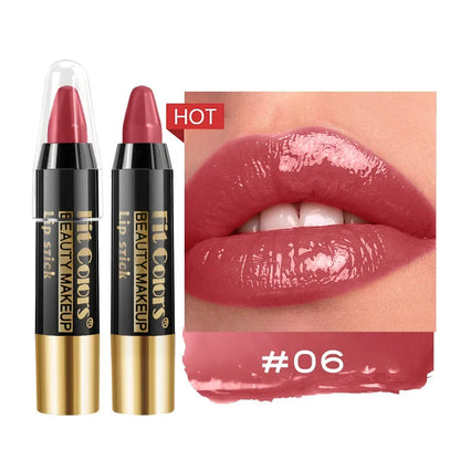 Moisturizing Crayon Lip Gloss Stick – Velvet Long-Lasting, Waterproof Jelly Tint Lipstick & Liner Pen