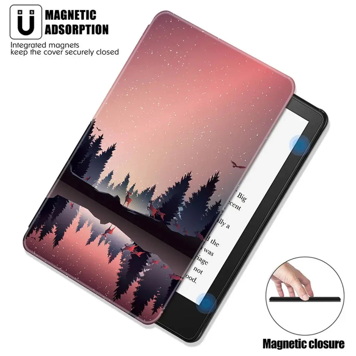 Kindle 10th Gen 6" Leather Case – Hand Strap & Screen Protector Cover with Wake/Sleep Function (2019, J9G29R)