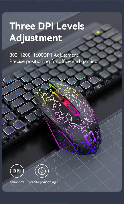 Bluetooth 5.2 Wireless RGB Mouse – Dual-Mode 2.4G Gaming Mouse with 6 Buttons, Silent Click for MacBook, Tablet, Laptop, PC