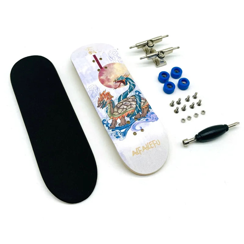 Creative Mini Finger Skateboard – Colorful Maple Fingerboard with Double Rocker, Sport Bearings & Palm Slide Board