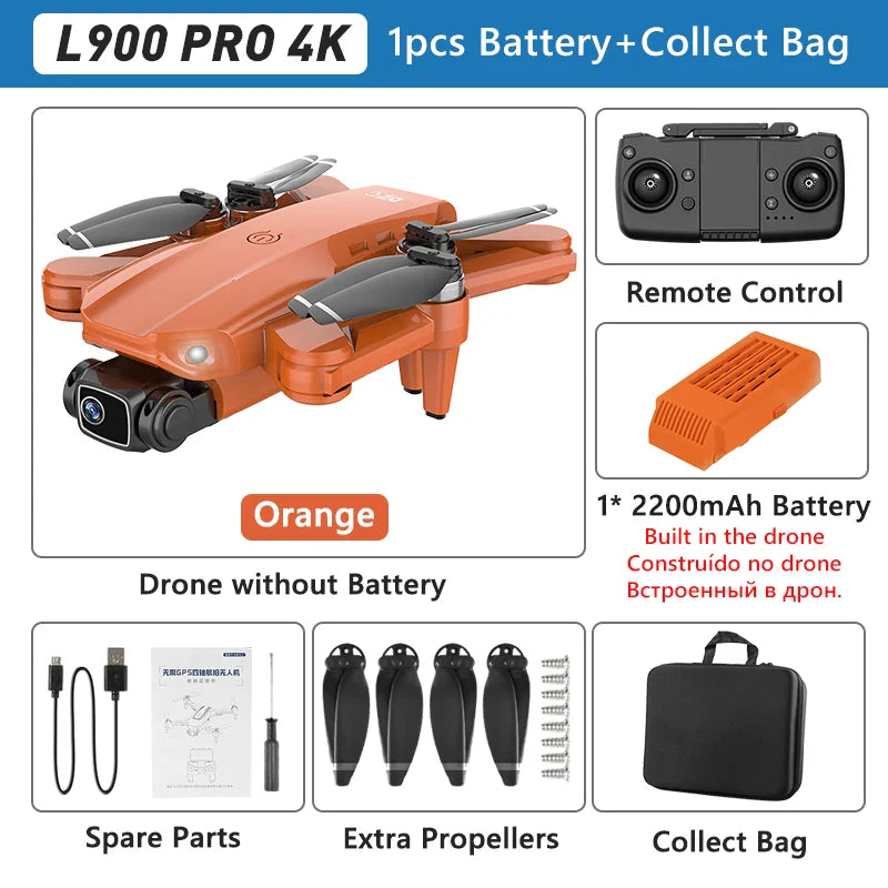 LYZRC L900 PRO GPS Drone – 4K HD Dual Camera, 5G WiFi, Brushless Motor, FPV Quadcopter, Foldable Aerial Photography Drone