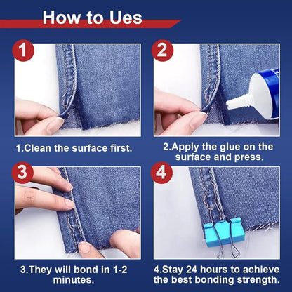 Fabric Glue Quick-Dry Adhesive — Clear Waterproof Strong Glue for DIY Cloth, Fiber, Jewelry, Crafts, and Leather Patching