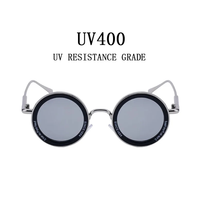 Round Steampunk Sunglasses — Vintage Punk Retro Fashion Glasses for Men & Women