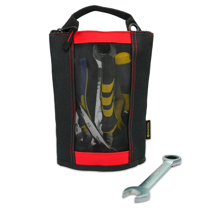 MELOTOUGH Canvas Tool Pouch | 2-Pack Zipper Bags with Mesh Window & Hanging Grommets