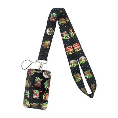 Lilo & Stitch Cute Couples Lanyard – Keychain, ID Badge Holder & Phone Strap with Card Cover Charm Accessories