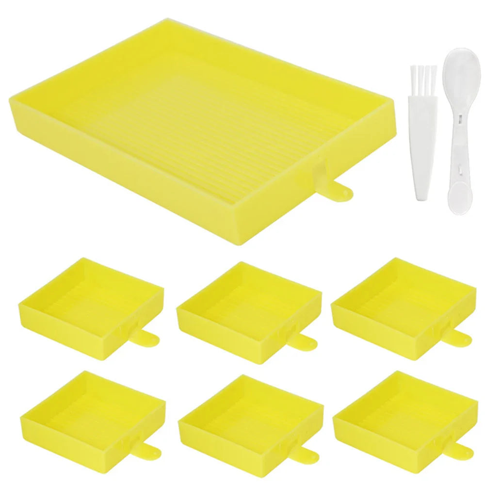 6-Grid Diamond Painting Accessory Tray Kit – Large Capacity Plate for Nail Art, Beading, and Cross Stitch