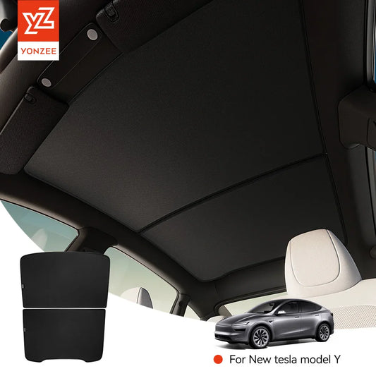 YZ Tesla Model 3/Y Highland Sunshade (2025–2026) – Graphene Honeycomb Black Roof Sun Shade for Front, Rear & Sunroof Glass Protection