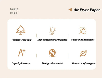 Disposable Air Fryer & Baking Paper — Non-Stick, Oilproof Mat for Microwave, Barbecue & Kitchen Accessories