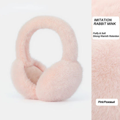 Soft Plush Ear Warmers Winter Earmuffs for Women & Men - Solid Color Cold Protection Earflap Outdoor Ear Covers