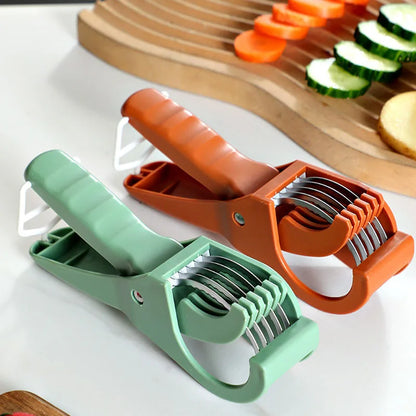 Stainless Steel Vegetable & Fruit Slicer – Multifunction Kitchen Tool | Manual Salad Cutter, Durable Kitchen Accessories for Easy Food Prep