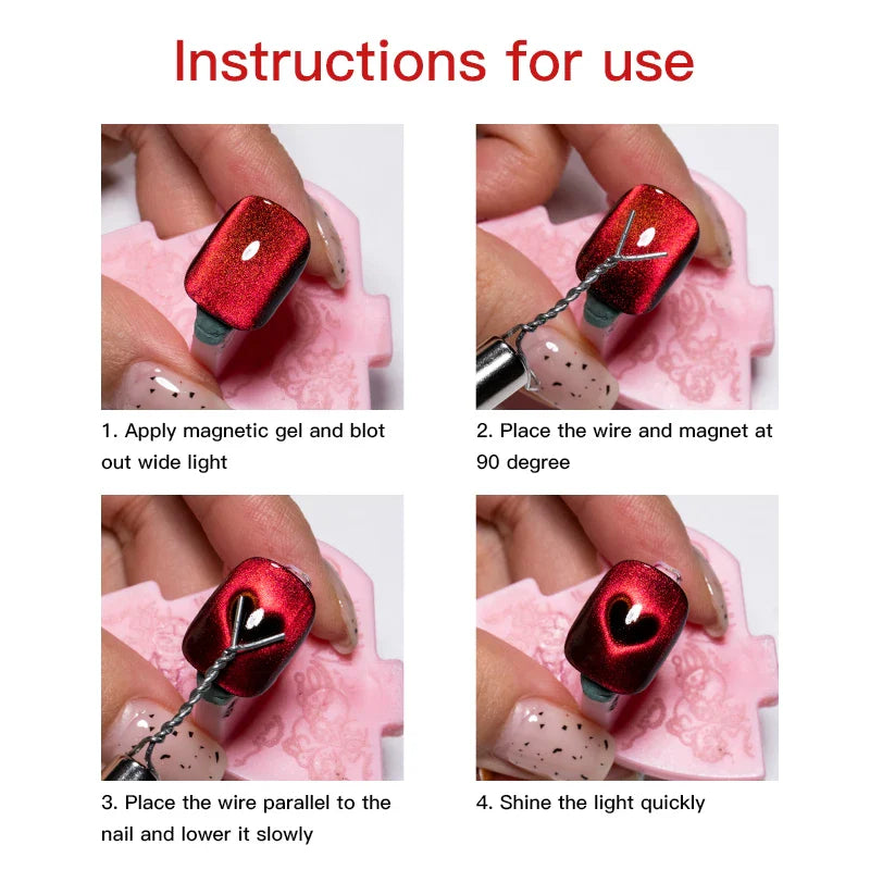 Cat Eye Nail Magnetic Stick – Heart-Shaped Magnet Tool for UV Gel Polish & Manicure Design