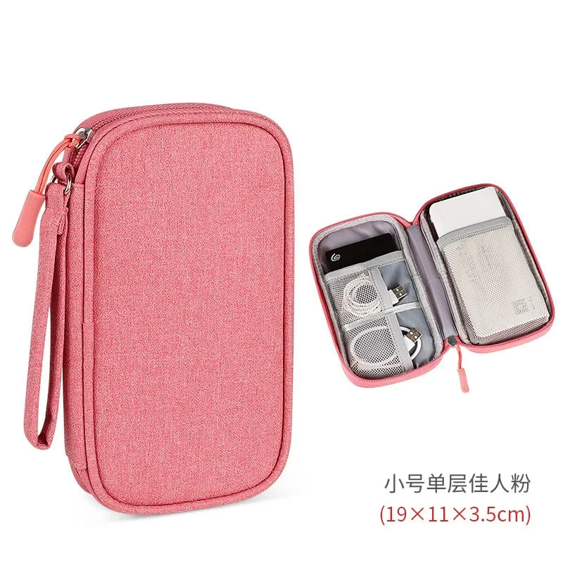 Portable Waterproof Cable Organizer Bag — Oxford Cloth Storage Case for Power Banks, Earphones & Digital Cables