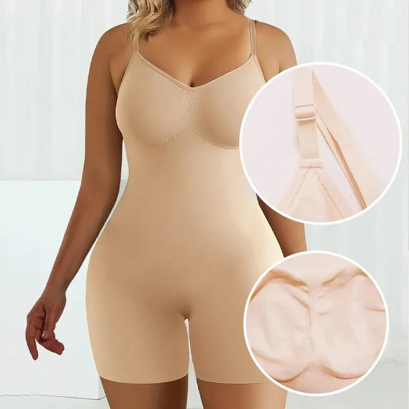 Seamless High Waist Body Shaper: Tummy Control Shapewear Bodysuit for Women - Stretchy Flat Belly Belt Design
