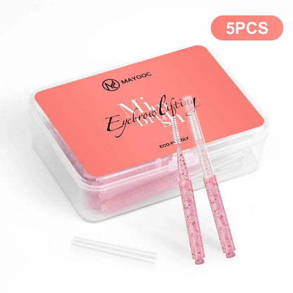 MAYOOC Mini Eyebrow Brush – Disposable Brow Lifting & Perm Brushes, Bendable Micro Eyelash Applicators Tools