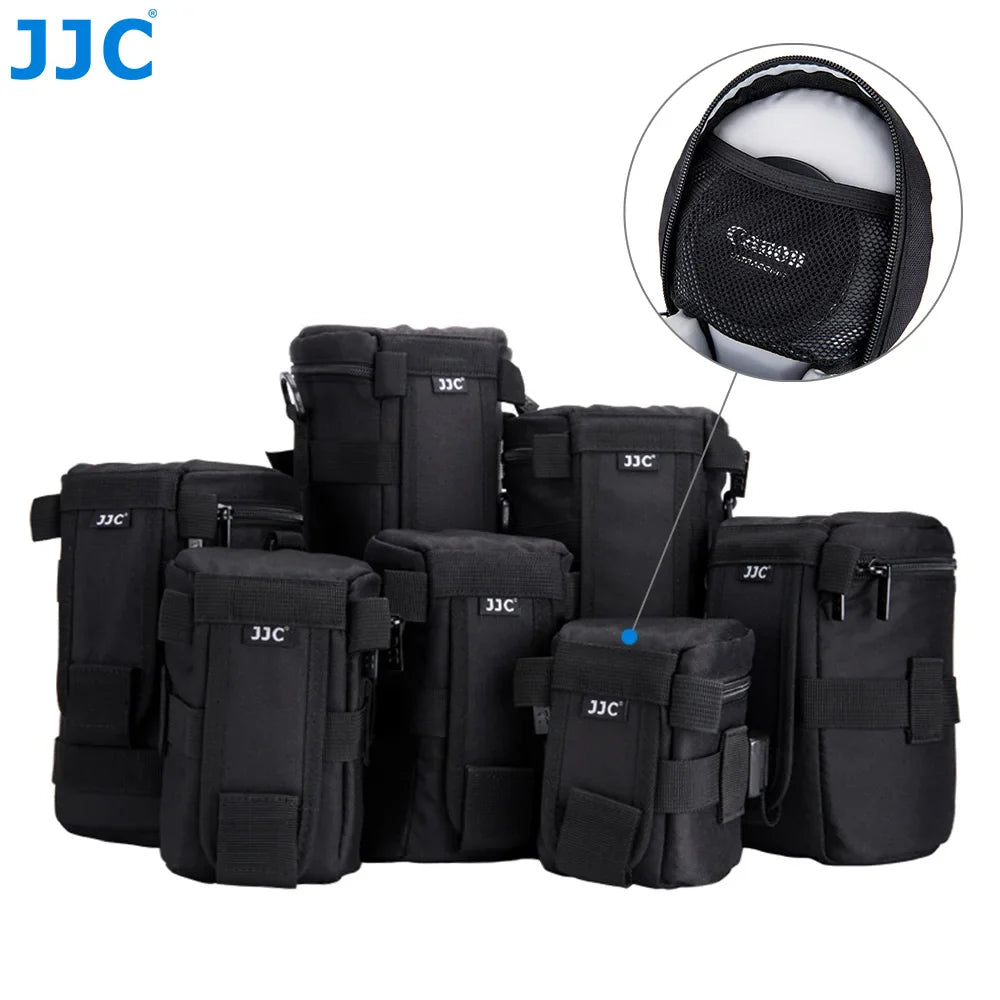 JJC Waterproof Camera Lens Bag — Storage Pouch with Belt for Canon, Nikon, Sony, Fujifilm DSLR