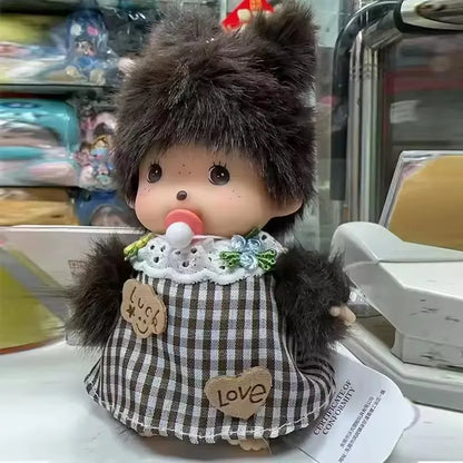 15cm DIY Monkey Plush Doll – Kawaii Dress-Up Pendant for Schoolbag, Cute Christmas & Children’s Gift