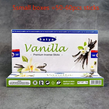 5BOX NAG Champa Indian Incense Set – Satya Handmade Sticks with 6 Aromatic Scents for Home & Meditation