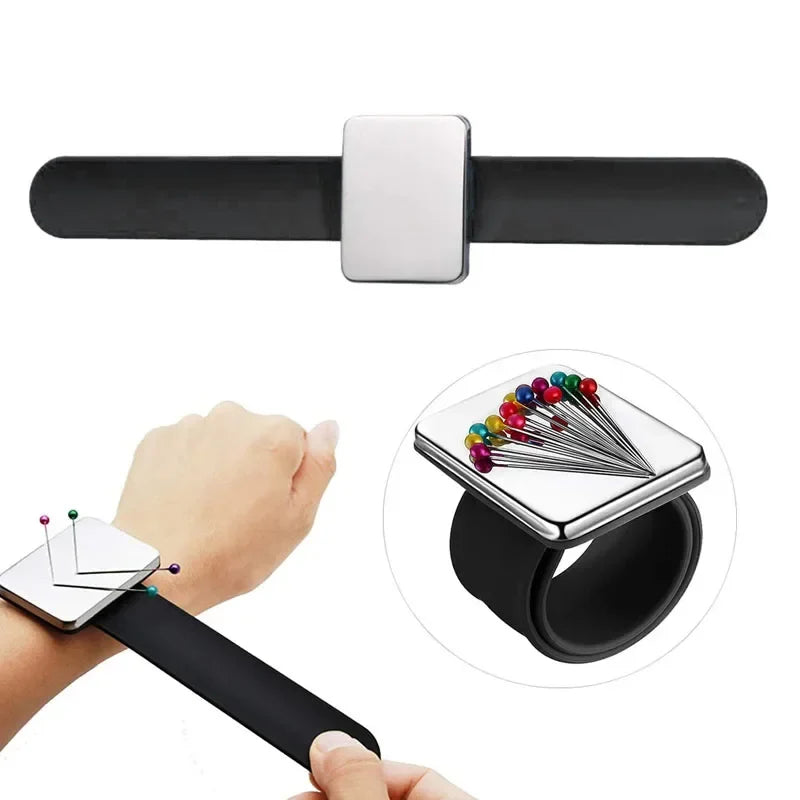 Magnetic Wrist Sewing Pincushion - Silicone Pin Holder Bracelet for Sewing and Crafting