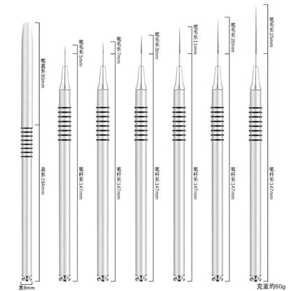 Nail Art Liner Brushes for Striping & Drawing – 6 to 25mm Design Pens, Professional Manicure Tools