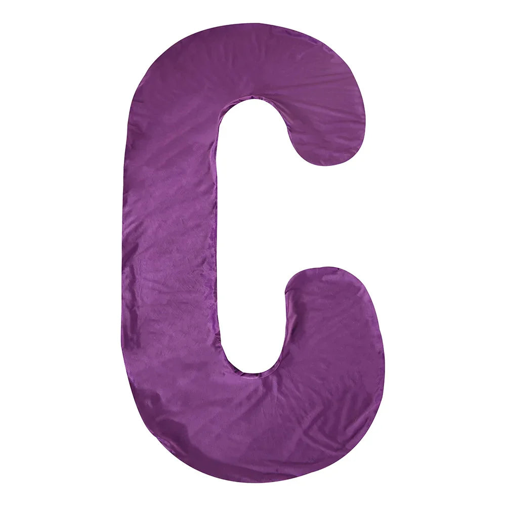 C-Shape Pregnancy Nursing Pillow Cover – Replacement Body Pillow Case for Maternity Sleep & Leg Support