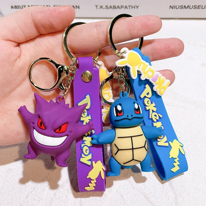 Pokemon Keychain – Pikachu, Charmander & Psyduck Anime Toy, Kawaii Cartoon Doll Pendant for Car, Bag, Kid Gift