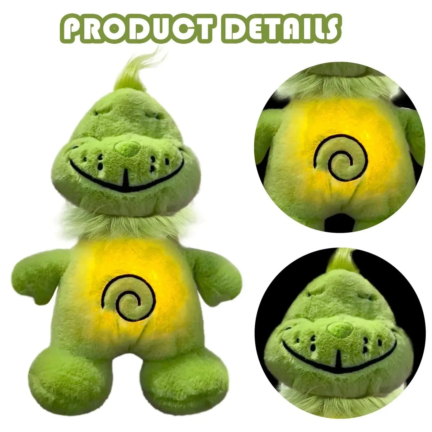 Grinch Plush Toy Doll — Green-Haired Monster Stuffed Companion for Comfort, Soothing, and Sleep